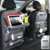 PU Leather Car Storage Bag Multifunction Seat Back Tray Hanging Bag Waterproof Car Organizer Automotive Interior Accessories - Image 5